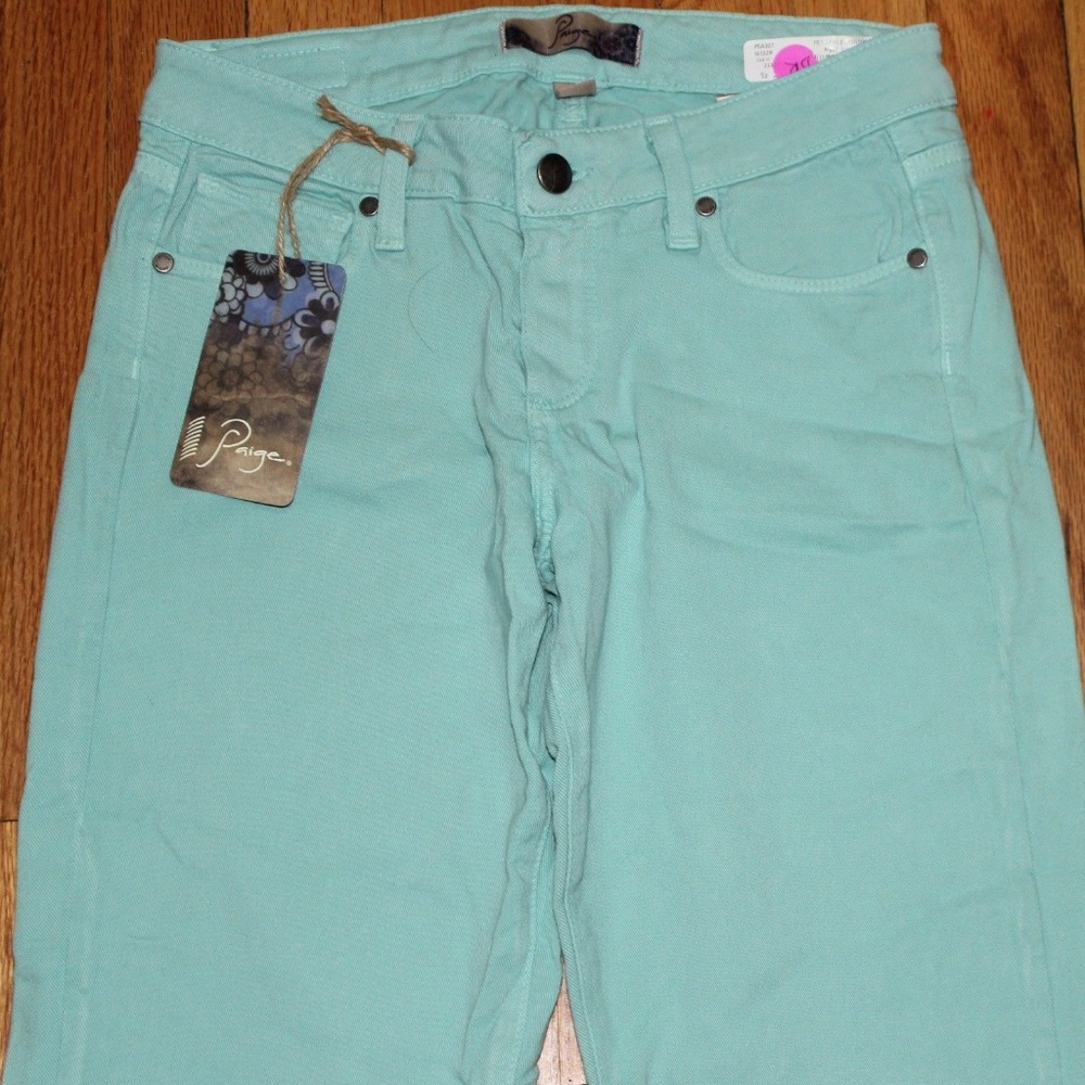 PAIGE MINT JULIP PEG ANKLE SKINNY JEANS